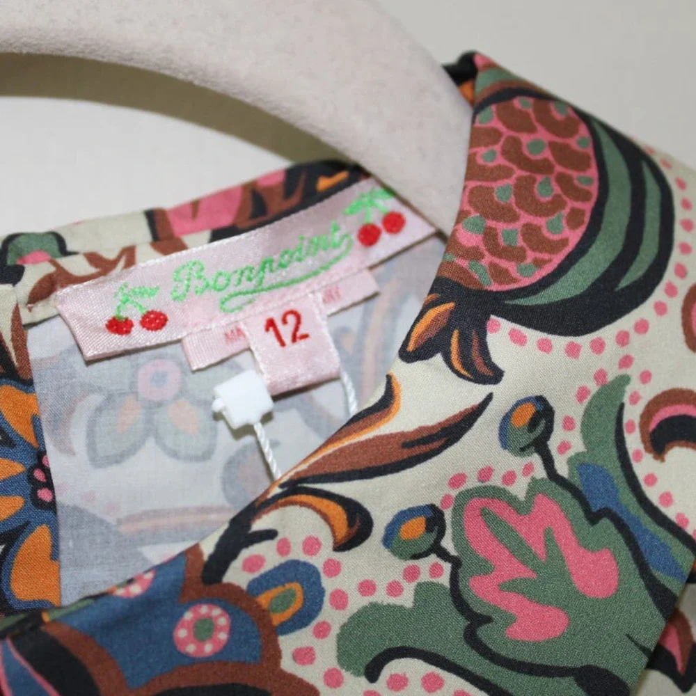 NWT Bonpoint Girl's Delice‎ Long Sleeve Collared Floral Blouse Top 12